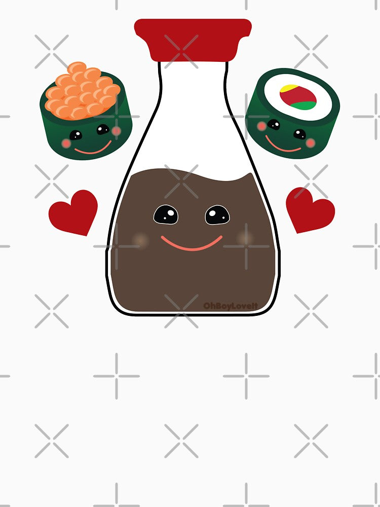 Kawaii Sushi Design | Soy Sauce and Maki by OhBoyLoveIt T-Shirts, Hoodie, Sweatshirt | BlankRebels.com (Image 3)