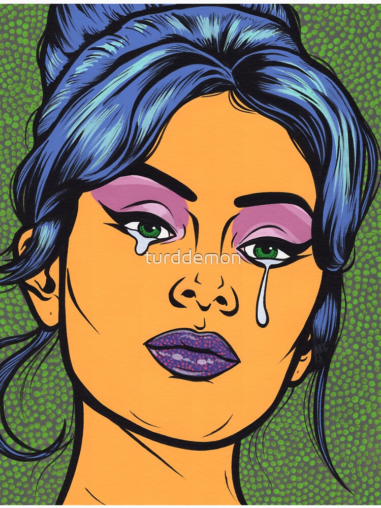 Blue Hair Crying Comic Girl by turddemon