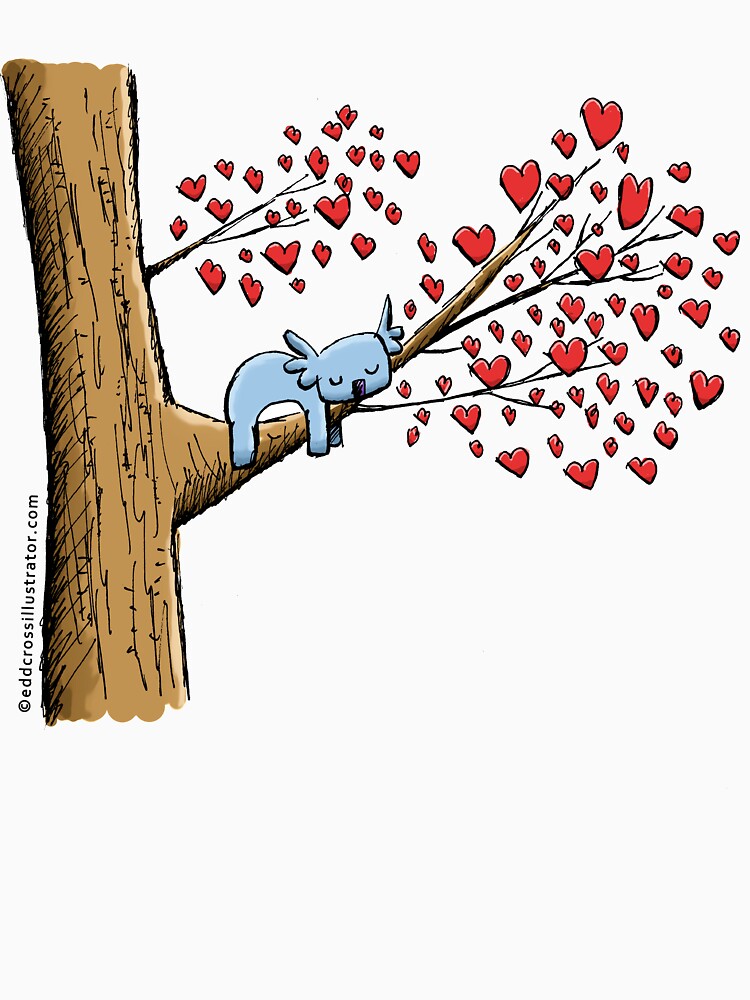 Cute Sleeping Koala on Tree with Hearts by eddcross T-Shirts, Hoodie, Sweatshirt | BlankRebels.com (Image 3)