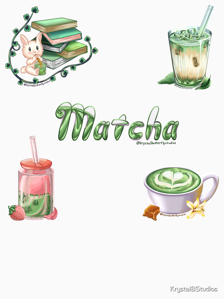 Matcha Sticker Sheet Cute Aesthetic Design by KrystalBStudios T-Shirts, Hoodie, Sweatshirt | BlankRebels.com (Image 3)