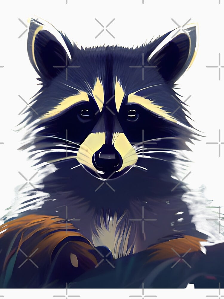 Guilty But Chic: A Raccoon Portrait / Watercolour Digital Art by DelMoore93 T-Shirts, Hoodie, Sweatshirt (Image 3)