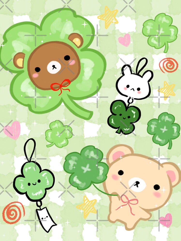 Kawaii Clover Bears by starbunnykawaii T-Shirts, Hoodie, Sweatshirt | BlankRebels.com (Image 3)