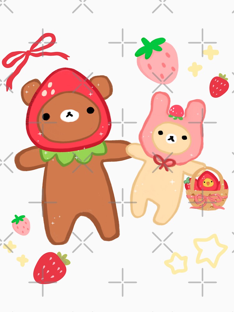 Kawaii Strawberry Bears Pair by starbunnykawaii T-Shirts, Hoodie, Sweatshirt | BlankRebels.com (Image 3)