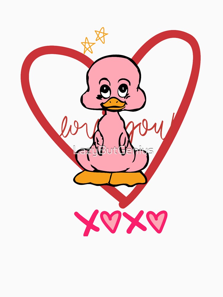 XOXO Cute Duck Valentine – Love Heart Design for Couples by LazyButGenius T-Shirts, Hoodie, Sweatshirt (Image 3)