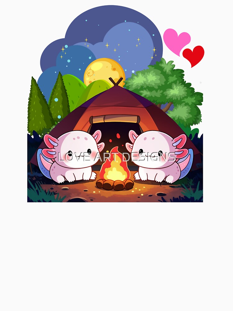 Two axolotls camping under the stars by LOVE ART DESIGNS T-Shirts, Hoodie, Sweatshirt | BlankRebels.com (Image 3)