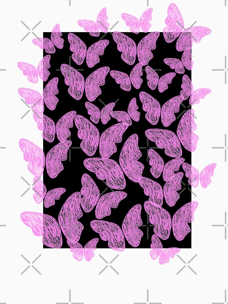 Bold Butterfly Vibes | Colorful Marker Doodle on Black by KaosK T-Shirts, Hoodie, Sweatshirt | BlankRebels.com (Image 3)