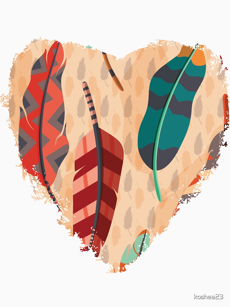 Boho Heart Feathers T-Shirts, Hoodie, Sweatshirt
