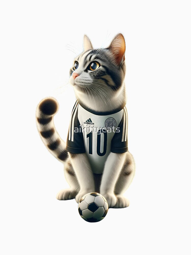 Soccer playmaker cat with soccer jersey by aikittycats
