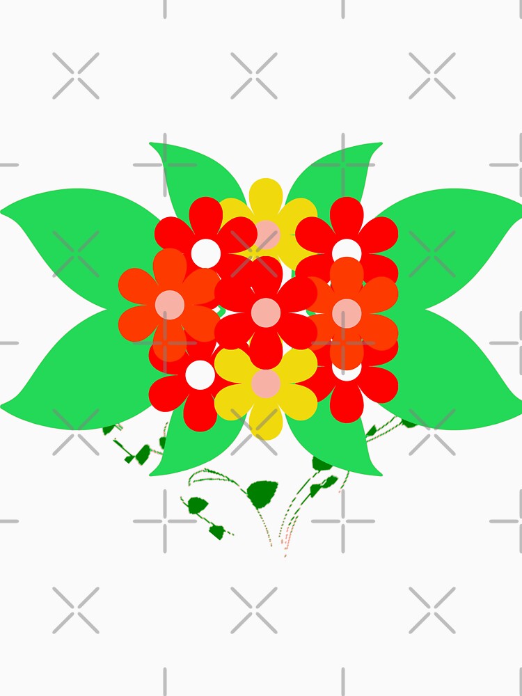 Floral and Leaves - Red, Orange and Yellow Flowers by HansiniDesigns T-Shirts, Hoodie, Sweatshirt | BlankRebels.com (Image 3)