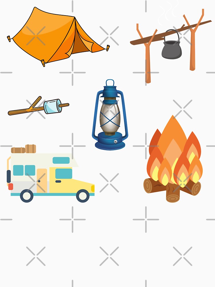 Campfire Tent Pan Marshmallows Camper Lamp Stickerpack by Web CreationsNL T-Shirts, Hoodie, Sweatshirt (Image 3)