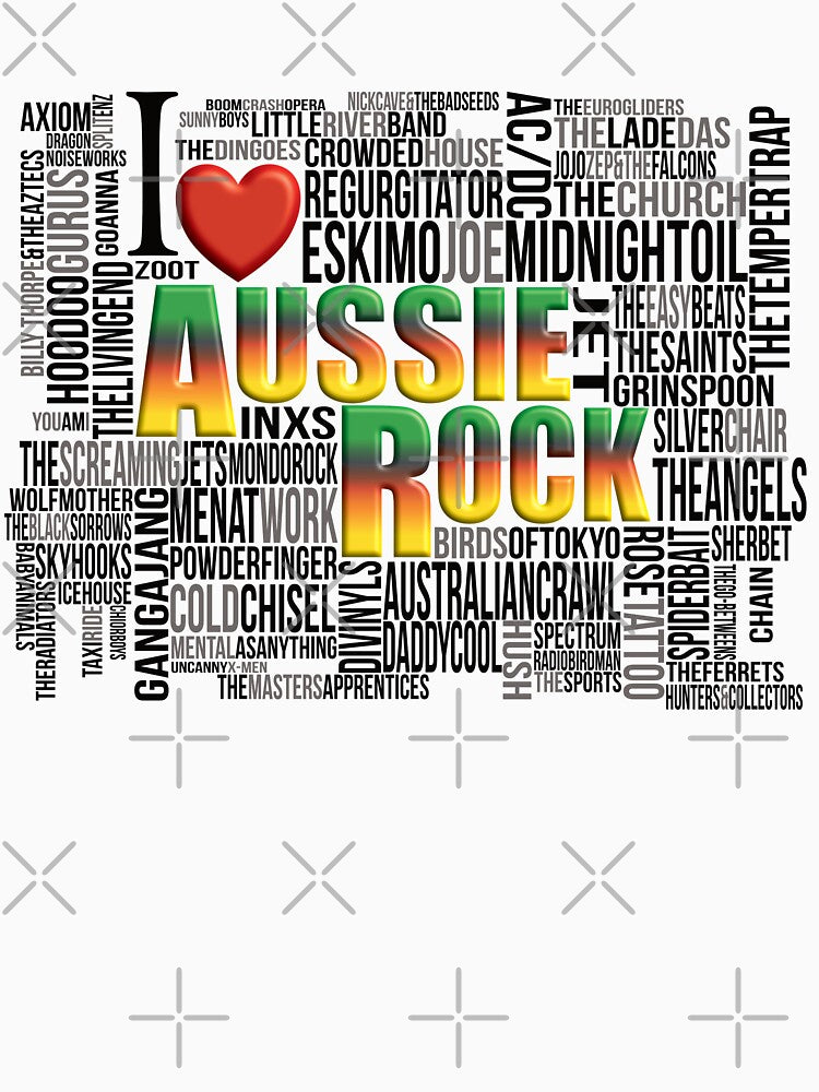 I Love Aussie Rock Bands Text Design by FlashMacDesign T-Shirts, Hoodie, Sweatshirt | BlankRebels.com (Image 3)