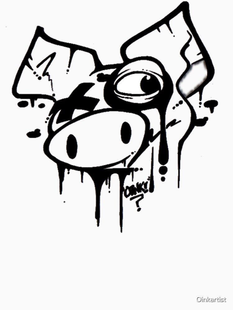 Oink! Drips... Graffiti Pig Street Art Design by Oinkartist