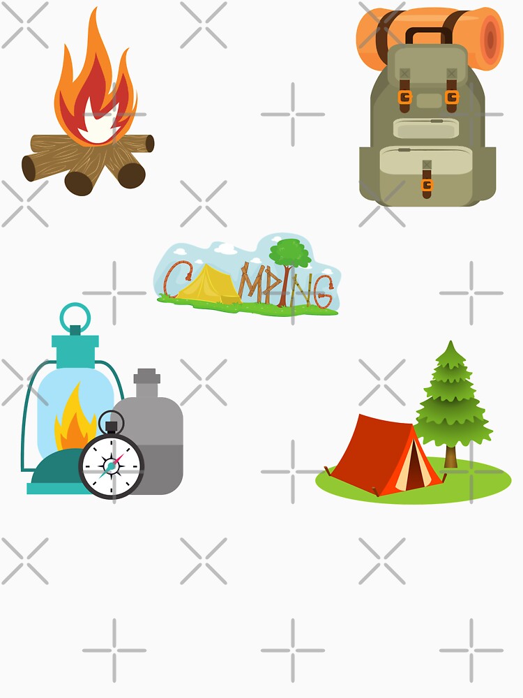 Camping Campfire Backpack Tent Gear Stickerpack by Web CreationsNL T-Shirts, Hoodie, Sweatshirt | BlankRebels.com (Image 3)
