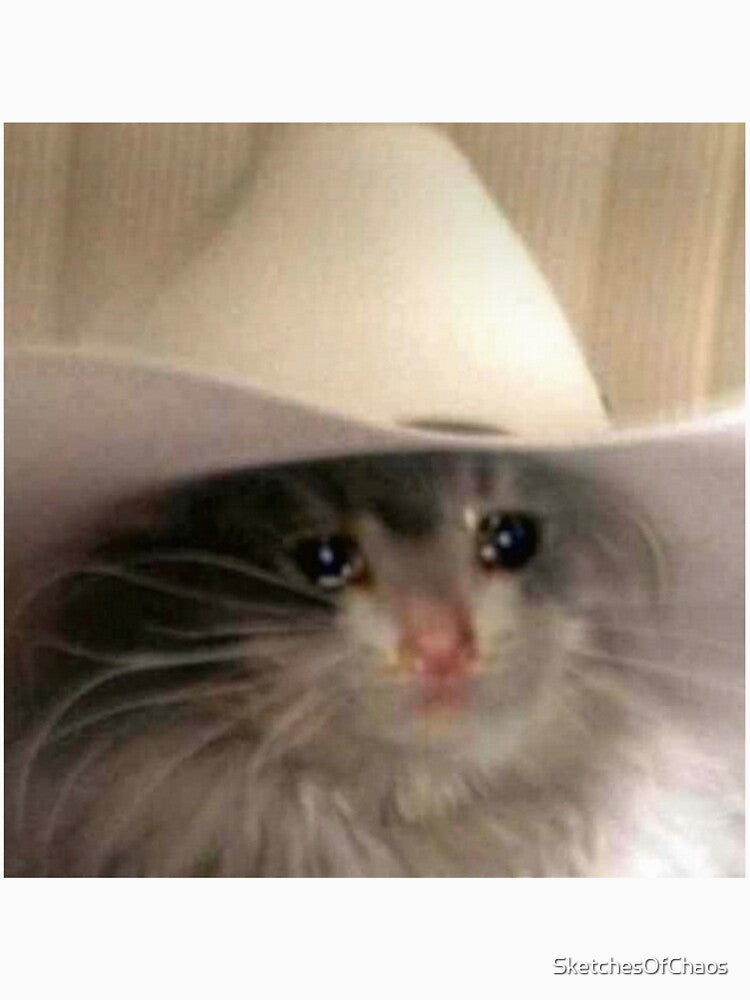 sad cat yeehaw by SketchesOfChaos T-Shirts, Hoodie, Sweatshirt | BlankRebels.com (Image 3)