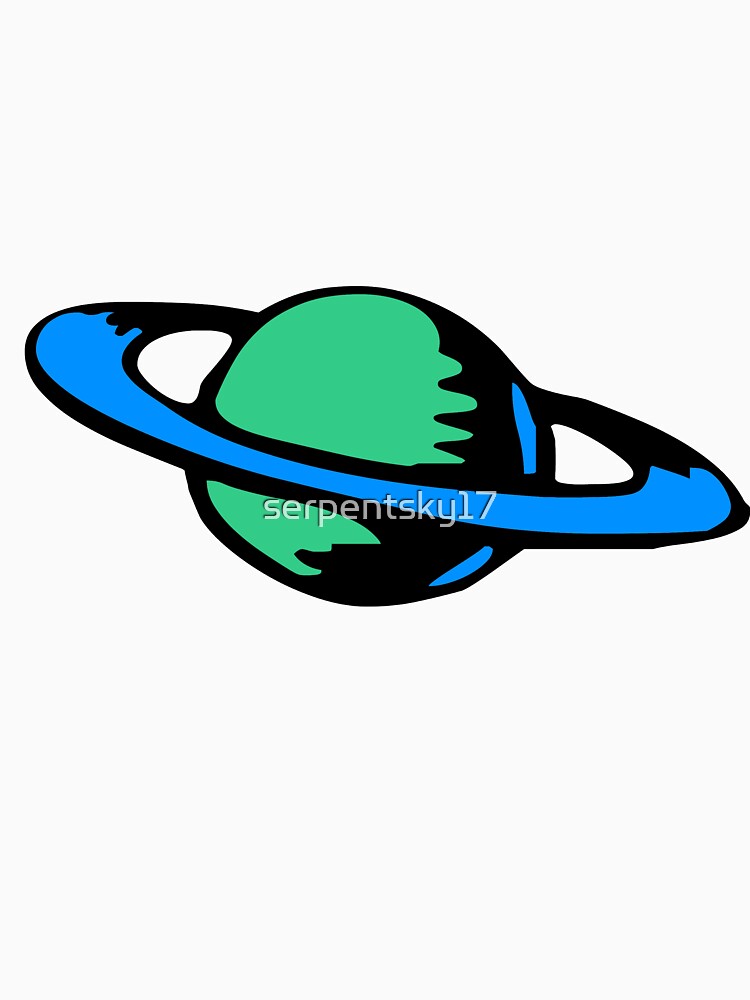 Blue and Green Ringed Planet by SerpentSkyArts T-Shirts, Hoodie, Sweatshirt | BlankRebels.com (Image 3)
