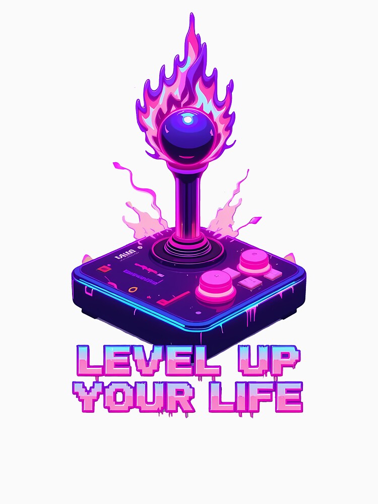 Level Up Your Life - Retro Gaming Design by EnigmaVoid