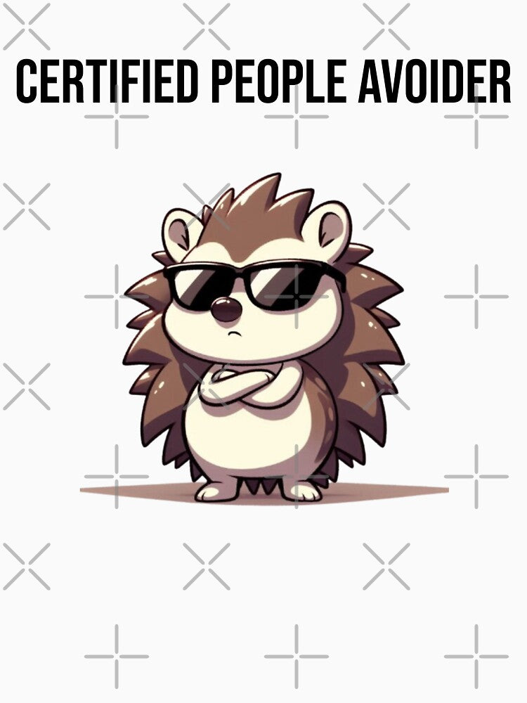 Official Introvert Avoidance Club with Sassy Cartoon Hedgehog – Funny Introvert Gift by Confuzz1ed T-Shirts,... (Image 3)