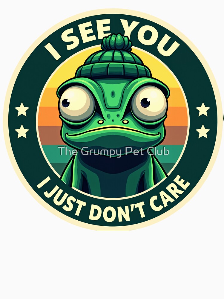 Funny Grumpy Chameleon Sarcastic Introvert Quote Retro Sunset by The Grumpy Pet Club T-Shirts, Hoodie, Sweatshirt (Image 3)