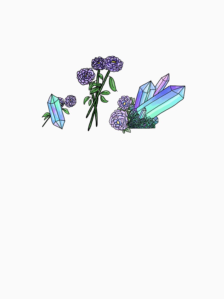 aquamarine crystals & flower by sbella19 T-Shirts, Hoodie, Sweatshirt | BlankRebels.com (Image 3)