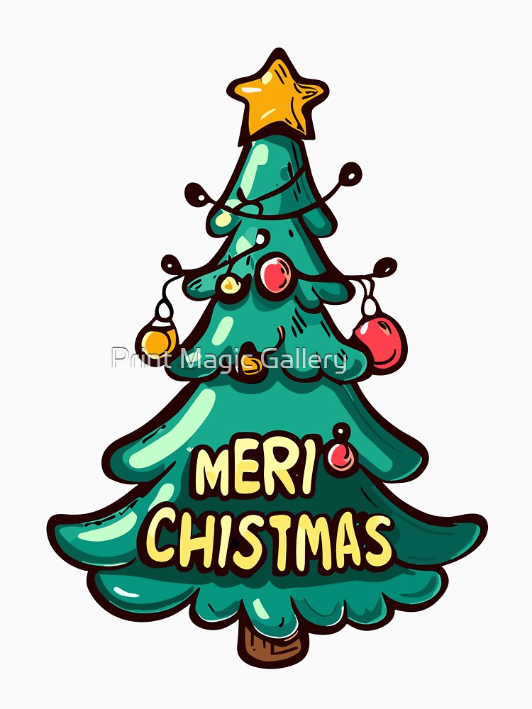 Cartoon Christmas Tree by Print Magic Gallery⭐⭐⭐⭐⭐ T-Shirts, Hoodie, Sweatshirt | BlankRebels.com (Image 3)