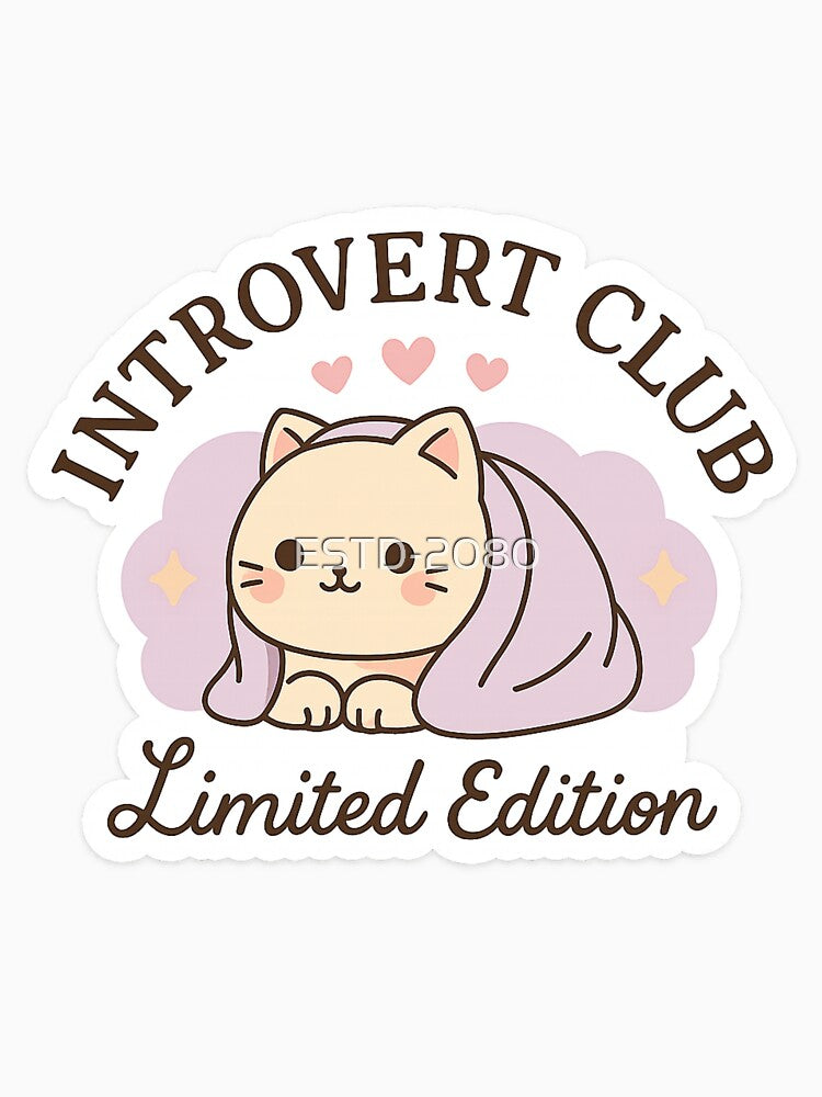 Introvert Club Sticker – Minimal Quiet Souls T-Shirts, Hoodie, Sweatshirt