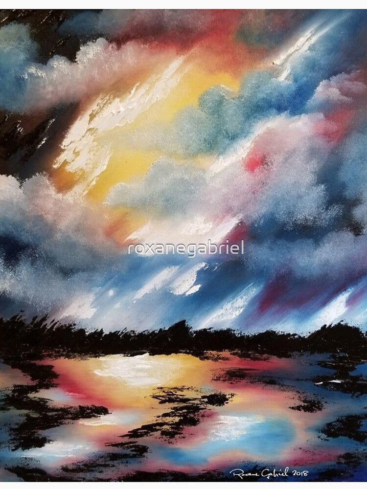 Moody Sunset, Dark Sunset, Night Sunset, Blue, White and Red Sunset, skyscape, waterscape, abstract sunset by... (Image 3)