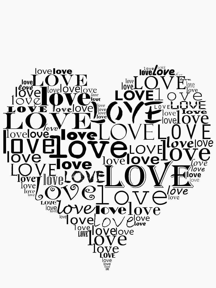 Typographic heart by adiosmillet T-Shirts, Hoodie, Sweatshirt | BlankRebels.com (Image 3)
