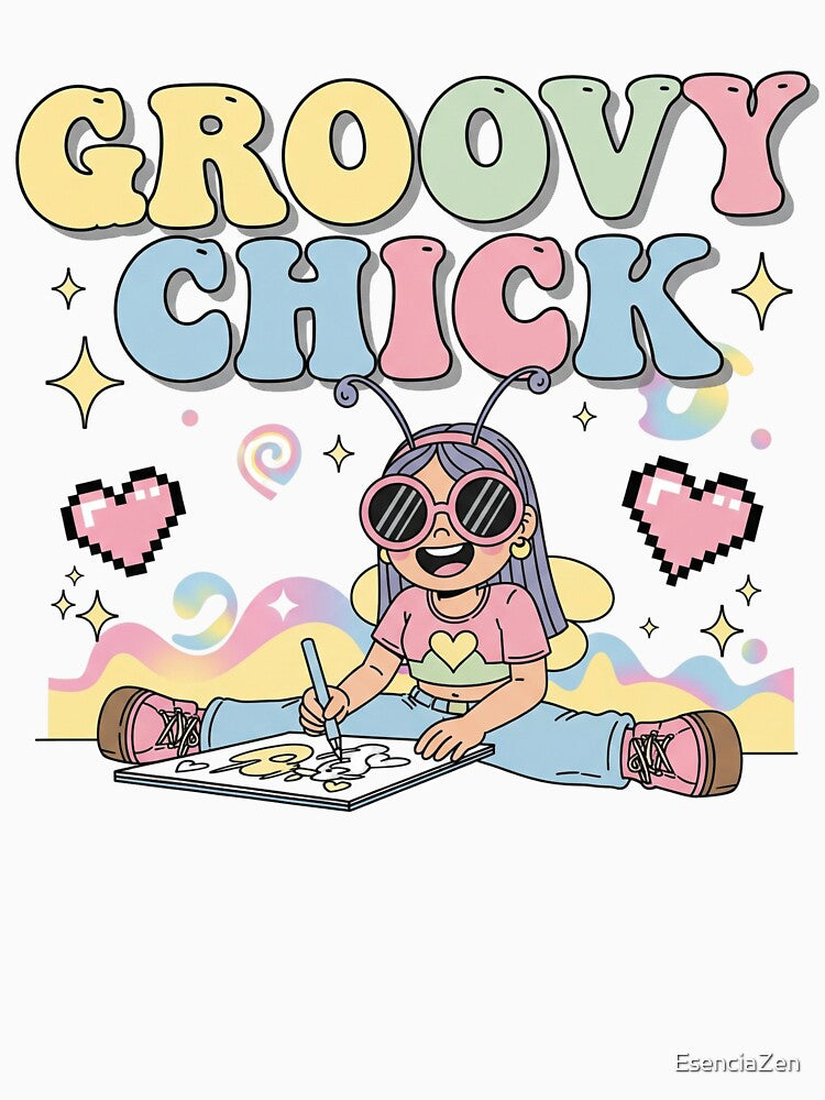 Groovy Chick Y2K Pastel Vibes by EsenciaZen