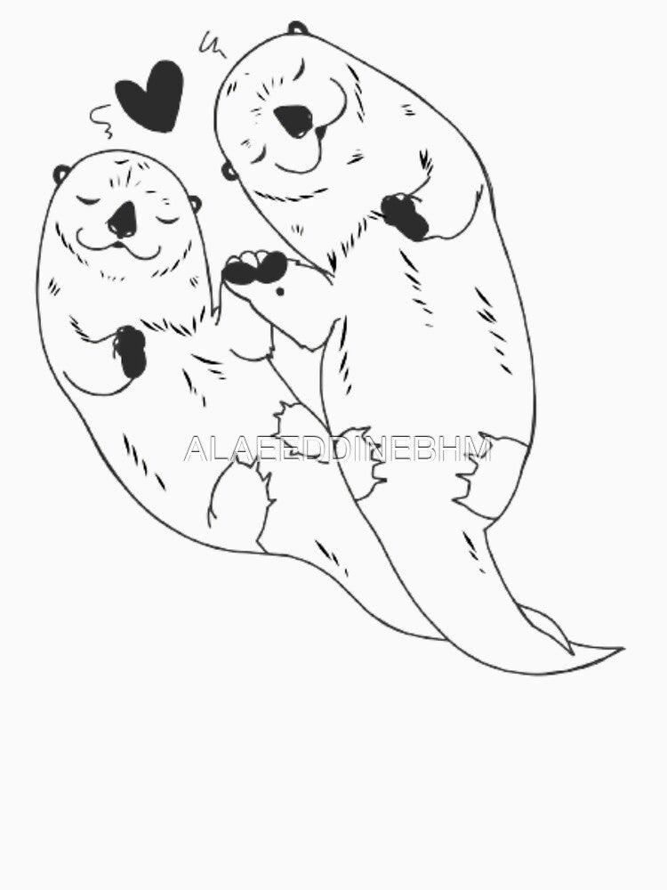 Cute otters holding hands by ALAEEDDINEBHM T-Shirts, Hoodie, Sweatshirt | BlankRebels.com (Image 3)