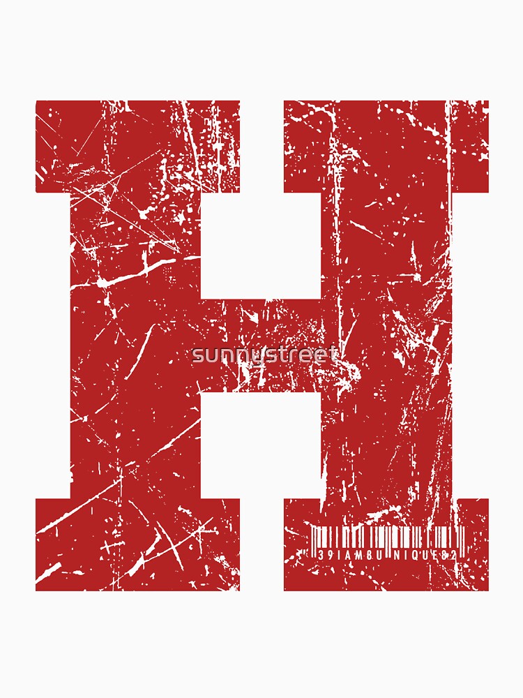 Red Grunge Monogram Letter "H" I Am Unique by SunnyStreet T-Shirts, Hoodie, Sweatshirt | BlankRebels.com (Image 3)