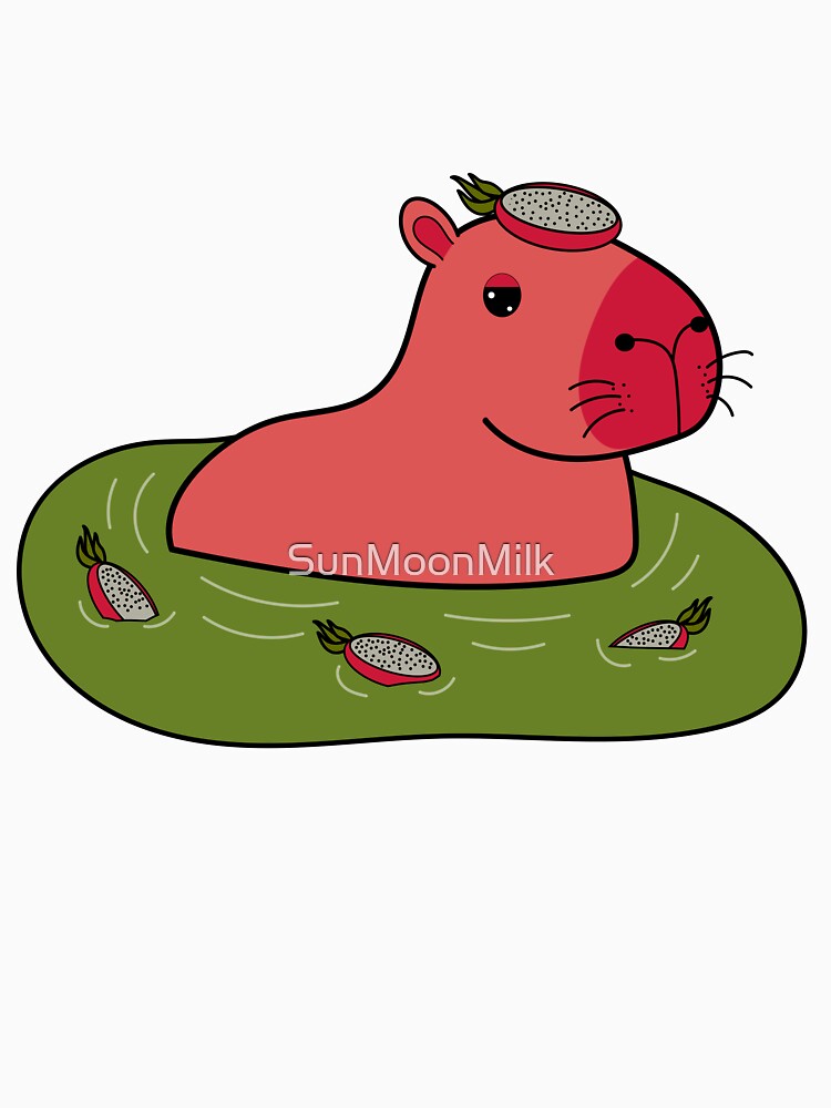Kawaii dragon fruit capybara by SunMoonMilk T-Shirts, Hoodie, Sweatshirt | BlankRebels.com (Image 3)