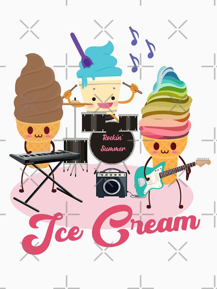 Ice Cream Music Rock Band Rockin' Summer by Jecolds T-Shirts, Hoodie, Sweatshirt | BlankRebels.com (Image 3)