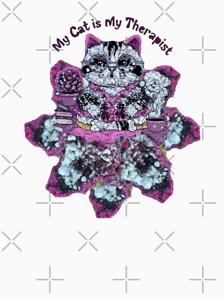 My Cat is My Therapist, Encircled by Erythrite by ArtDesignTp T-Shirts, Hoodie, Sweatshirt | BlankRebels.com (Image 3)