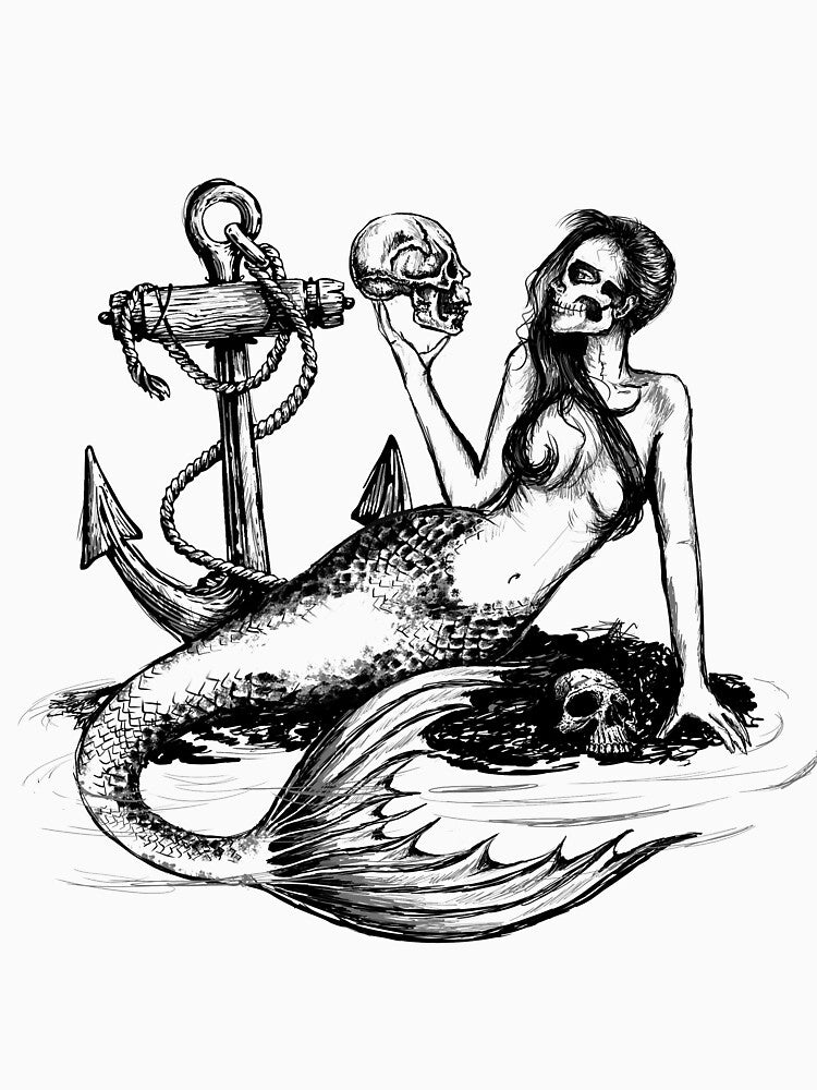 Gothic Mermaid Skull Design by GraphicRhythm T-Shirts, Hoodie, Sweatshirt | BlankRebels.com (Image 3)