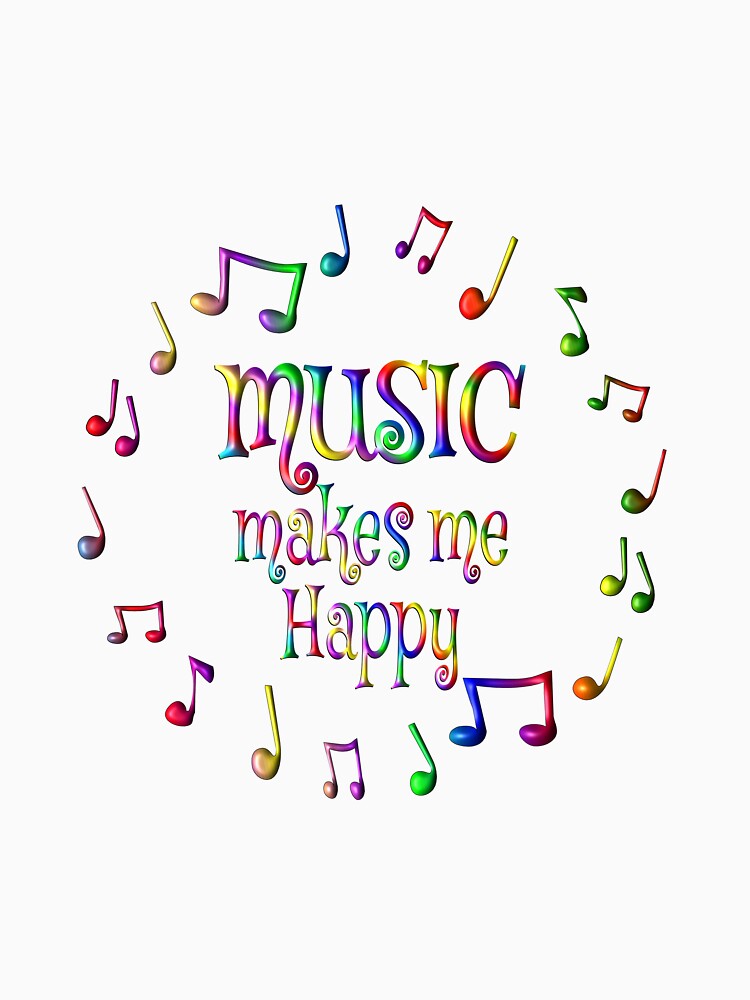 Colorful Music Makes Me Happy by CoolDoodles T-Shirts, Hoodie, Sweatshirt | BlankRebels.com (Image 3)