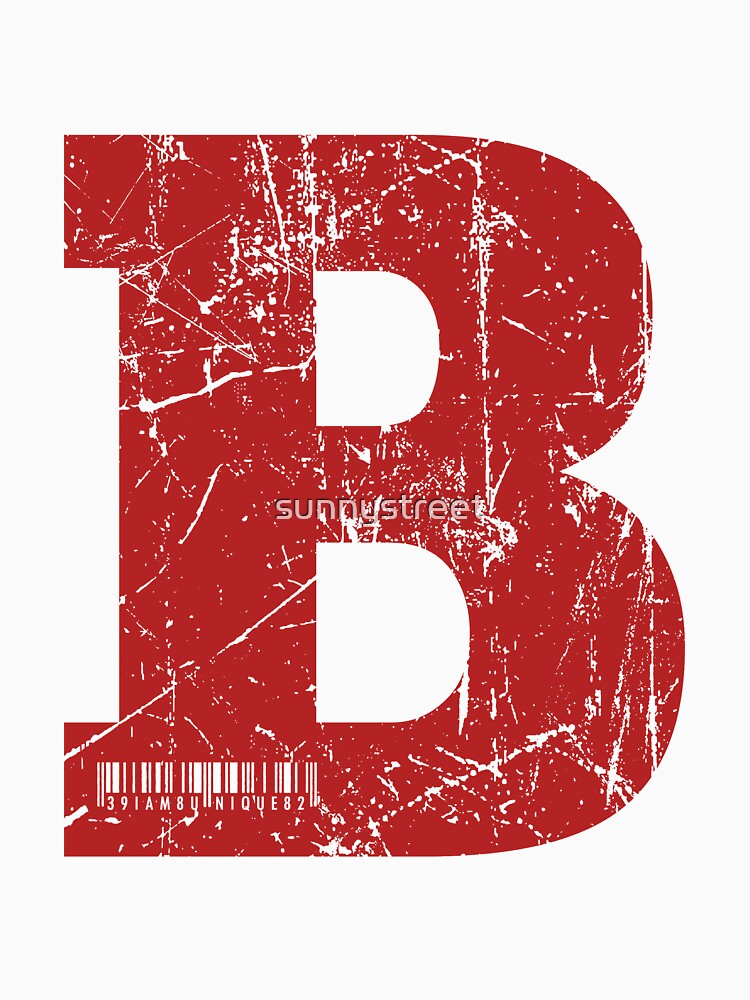 Red Grunge Monogram Letter "B" I Am Unique by SunnyStreet T-Shirts, Hoodie, Sweatshirt | BlankRebels.com (Image 3)