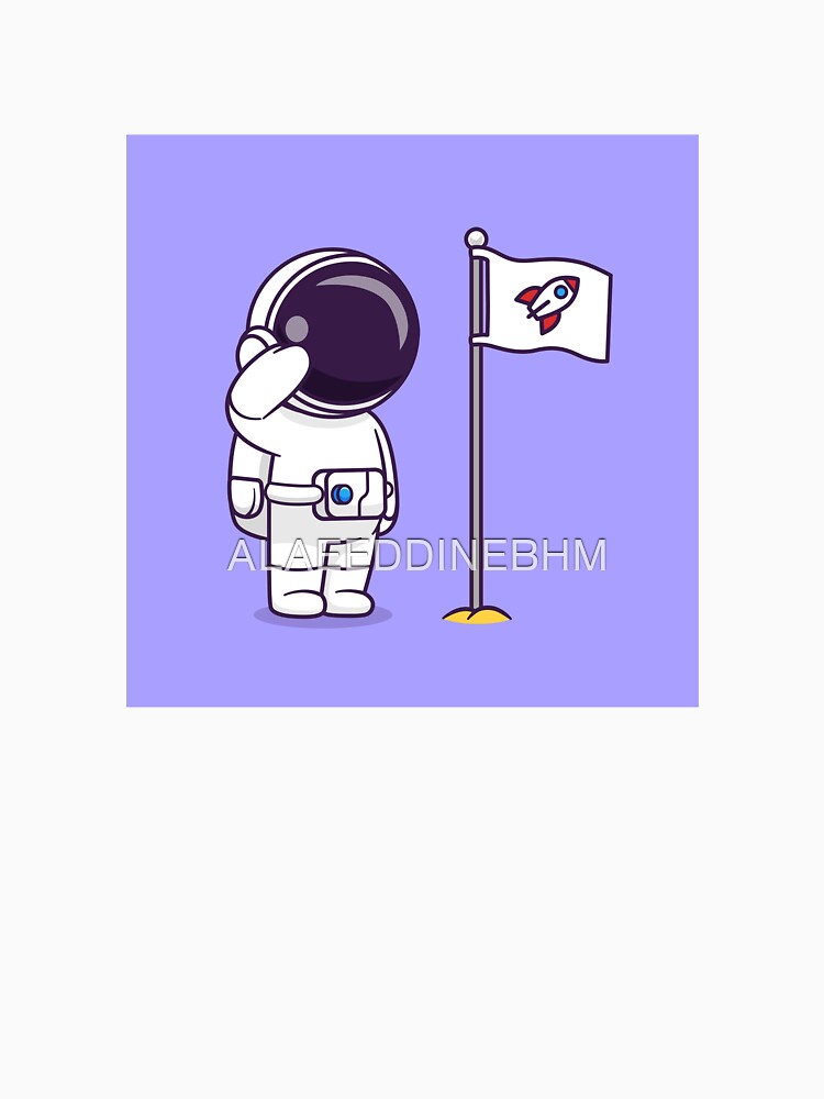 Astronaut respect flag cartoon by ALAEEDDINEBHM T-Shirts, Hoodie, Sweatshirt | BlankRebels.com (Image 3)