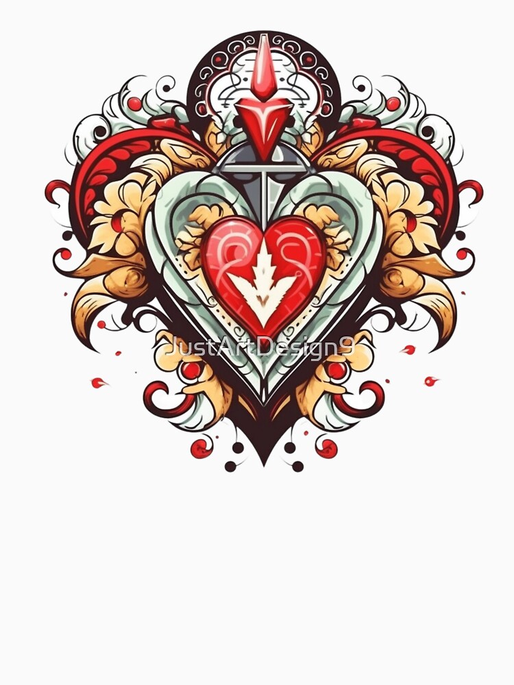 Heart Tribal Tattoo Art Style by JustArtDesign9 T-Shirts, Hoodie, Sweatshirt | BlankRebels.com (Image 3)