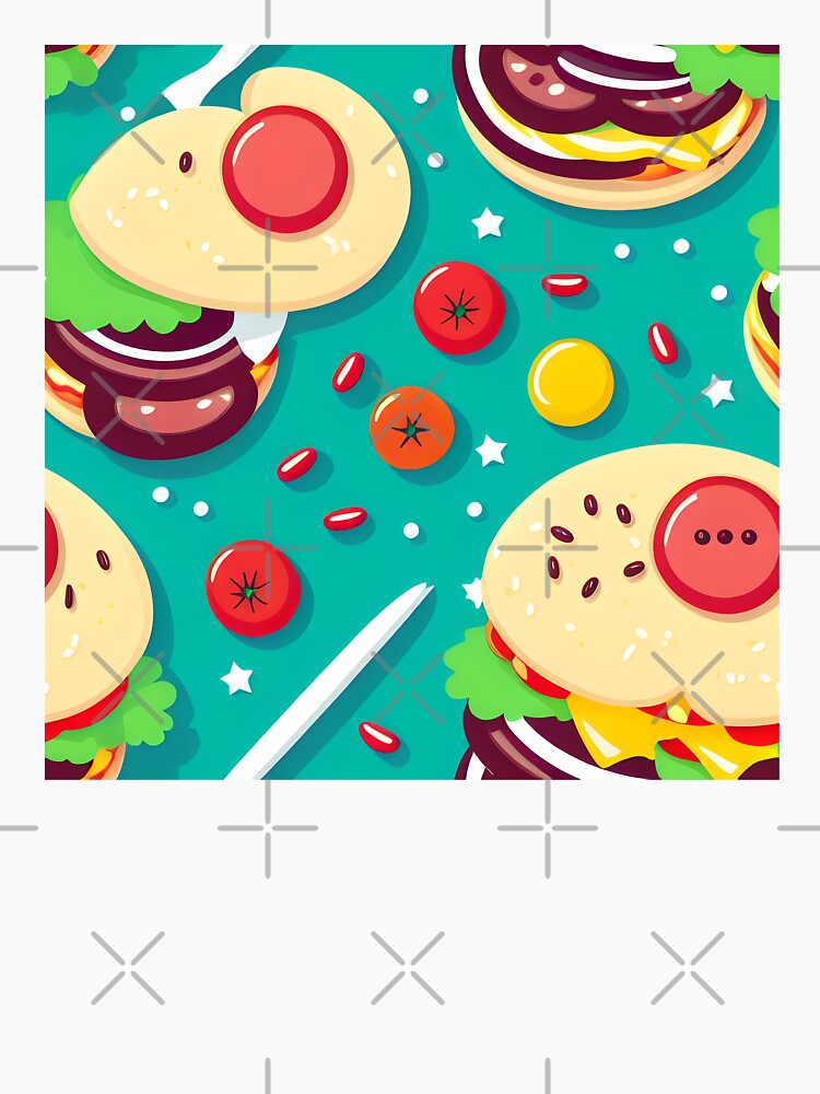 Delicious Burger Food Abstract Pattern by Artilize T-Shirts, Hoodie, Sweatshirt | BlankRebels.com (Image 3)