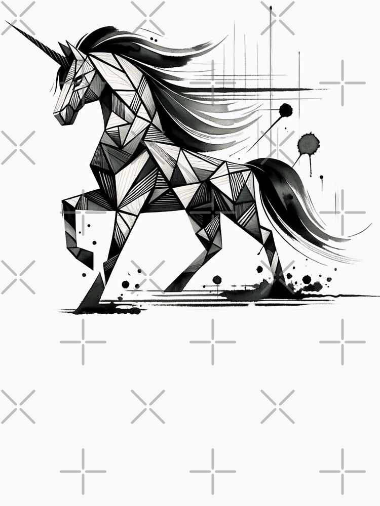 Ink Washed Geometric Unicorn by EBotto1 T-Shirts, Hoodie, Sweatshirt | BlankRebels.com (Image 3)