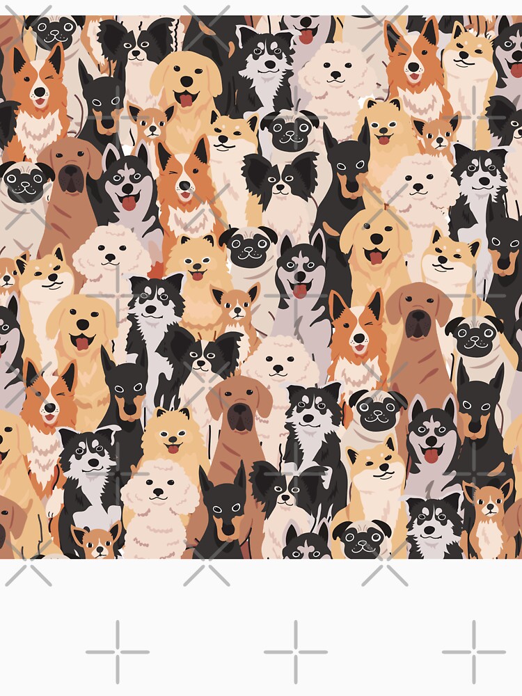 Hand Drawn Cute Adorable Dog Doodle Seamless Pattern by Peekonet T-Shirts, Hoodie, Sweatshirt | BlankRebels.com (Image 3)