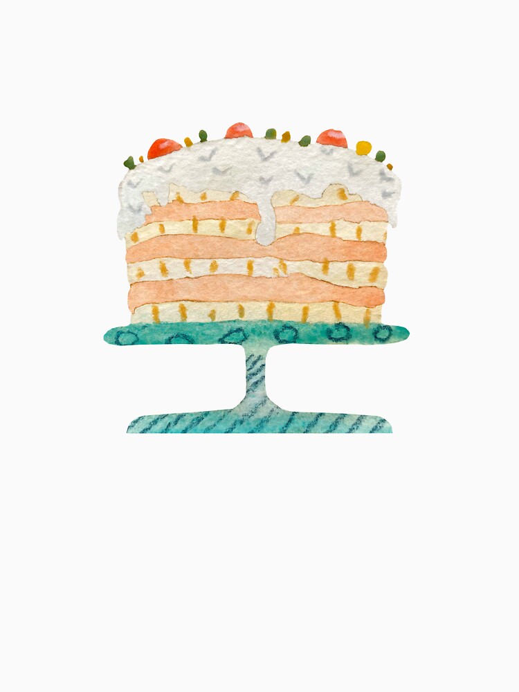 Cake textured a happy birthday watercolor sketch by Yana Mustafina | Boho Soulful Designs T-Shirts, Hoodie,... (Image 3)