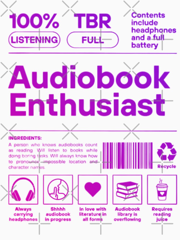 Audiobook Enthusiast Sticker | Book Lover Gift by theliteraryedit T-Shirts, Hoodie, Sweatshirt | BlankRebels.com (Image 3)