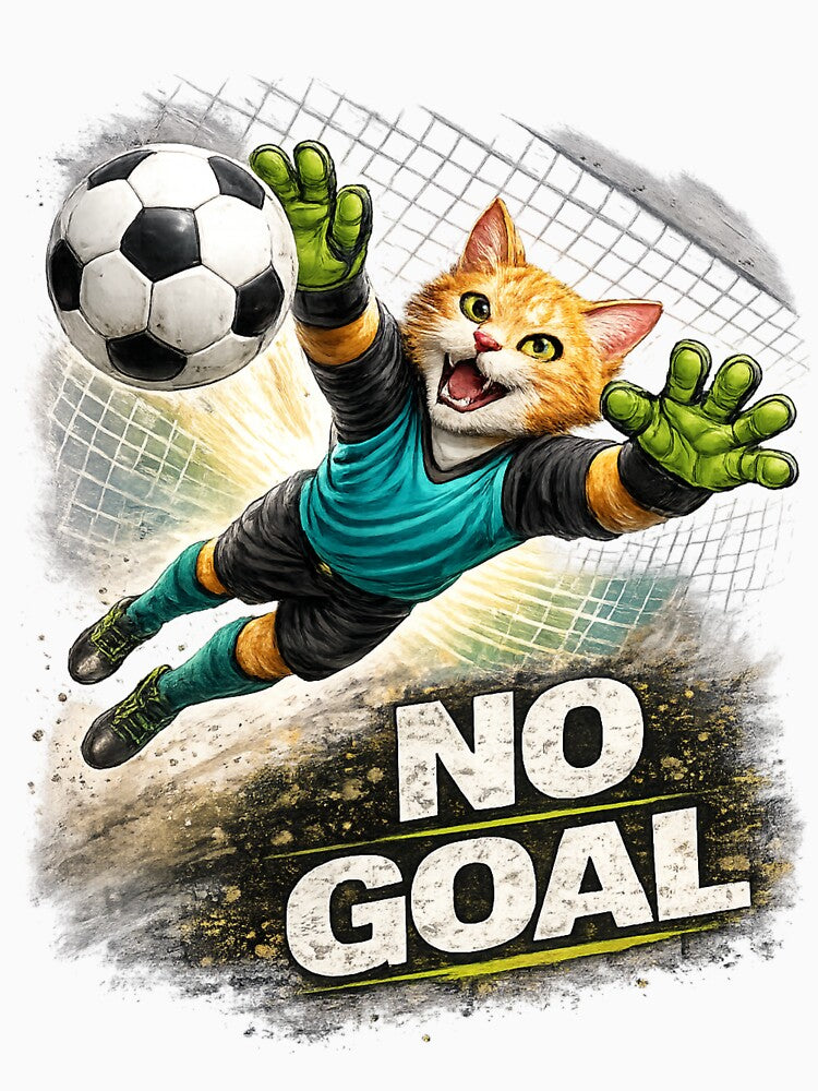 Goalkeeper Cat – No Goal by IrynaLineArt