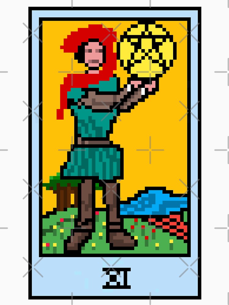 Wait Is This Pixel Art Tarot? White Minor Arcana 'Page Pentacles' ( Stickers Other Accessories) T-Shirts, Hoodie, Sweatshirt