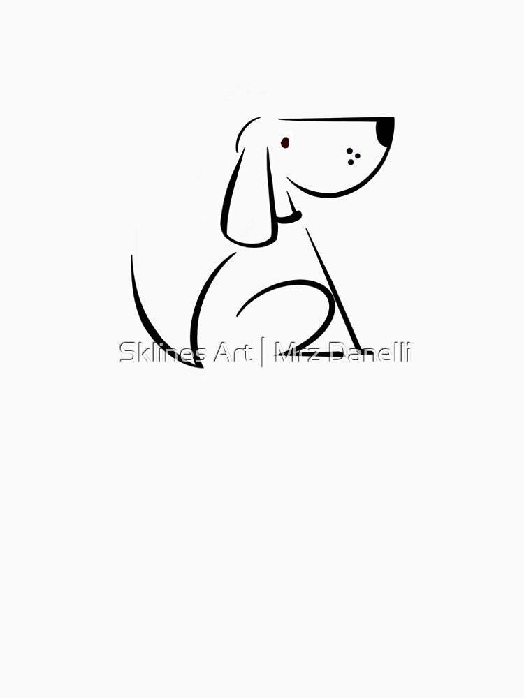 Quiet Dog – Minimal Line Illustration by Sklines Art | Mrz Danelli T-Shirts, Hoodie, Sweatshirt | BlankRebels.com (Image 2)
