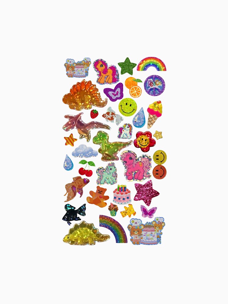 Glittery 90s Sticker Sheet Explosion by faerievintage T-Shirts, Hoodie, Sweatshirt | BlankRebels.com (Image 3)