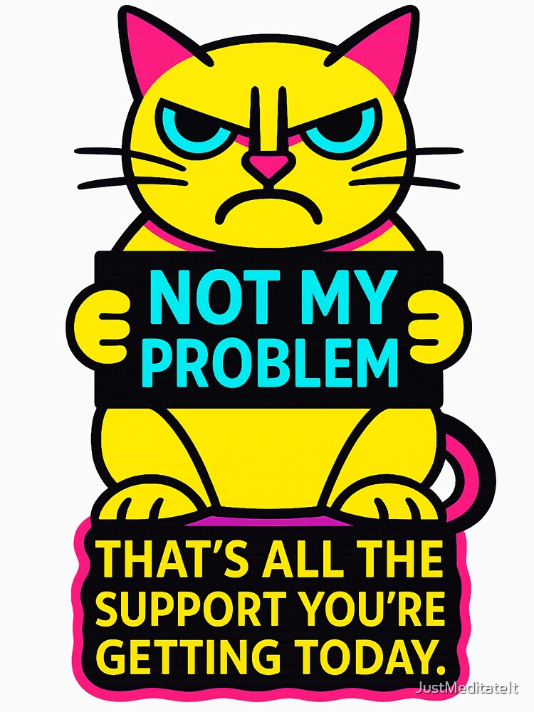 Not my problem!!! That’s all the support you’re getting today. – Humorous Hoodie and T-Shirt for the Introvert... (Image 3)