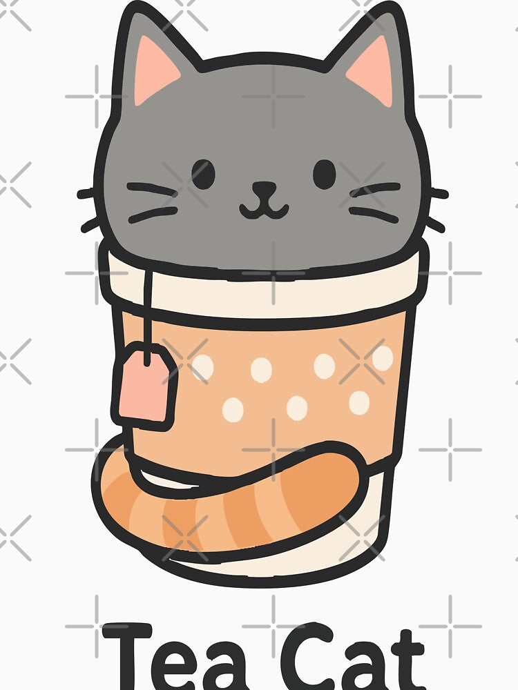 Tea Cat – Cute Kawaii Cat in a Teacup Design for Tea Lovers by graphicnew T-Shirts, Hoodie, Sweatshirt (Image 3)