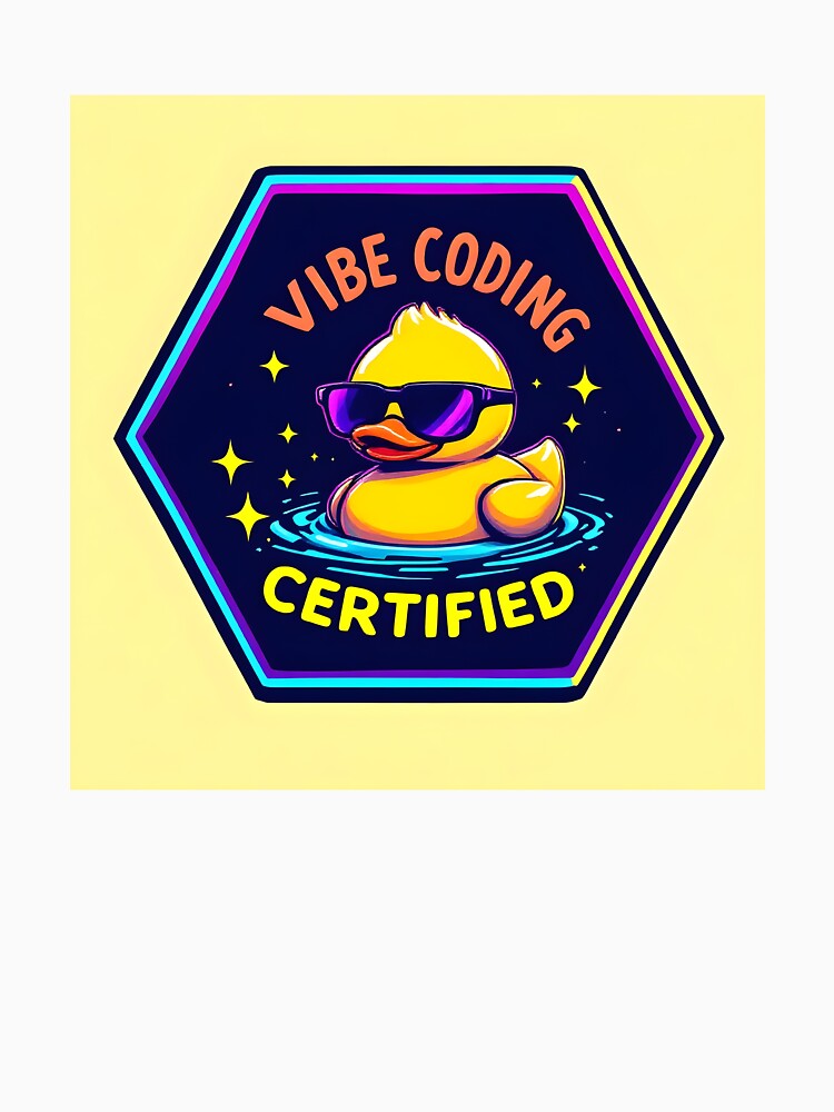 Vibe Coding Certified Rubber Duck Programmer Hexagon Badge Developer by PixelPrintsCo T-Shirts, Hoodie, Sweatshirt (Image 3)